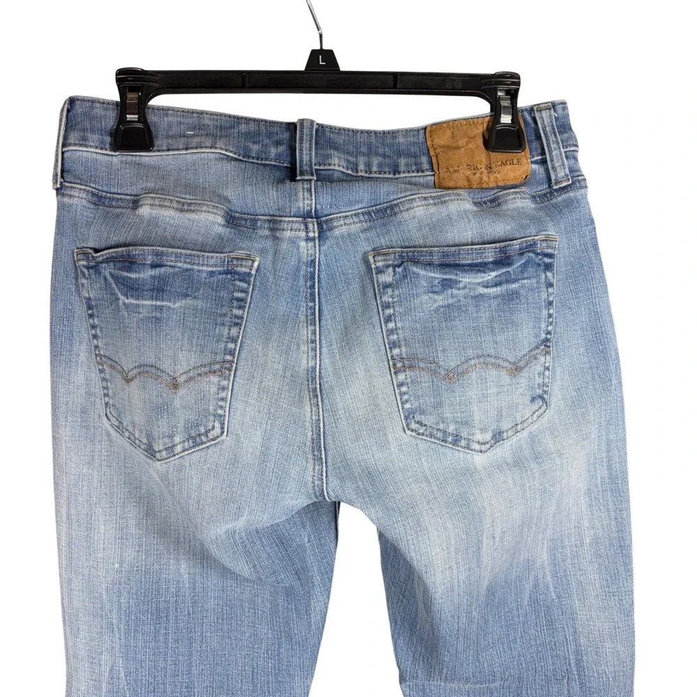 American Eagle Extreme Flex 4 Slim Jeans Light Wash Blue Mens 30x30 Denim - Picture 8 of 14